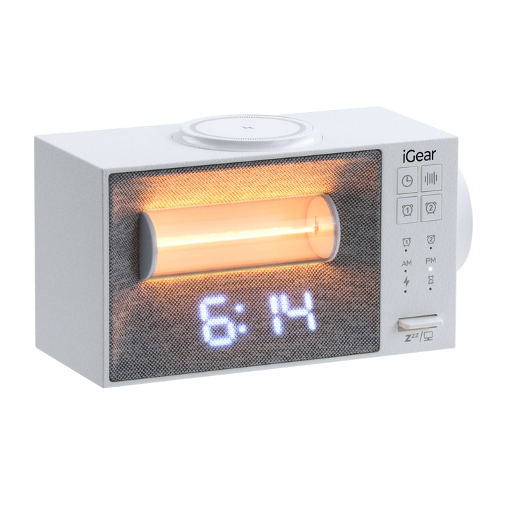 iGear SleepCharge bedside wireless charging alarm clock