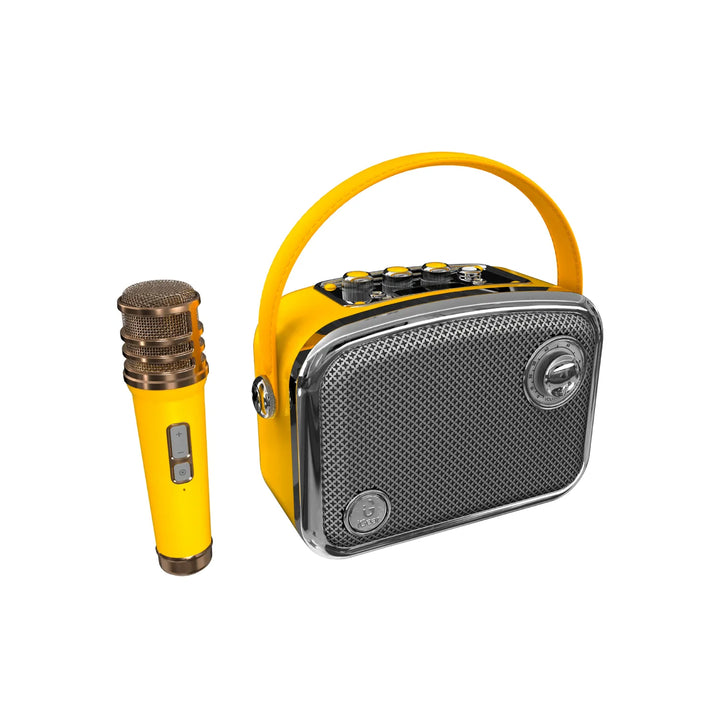 iGear Classic retro karaoke speaker in yellow