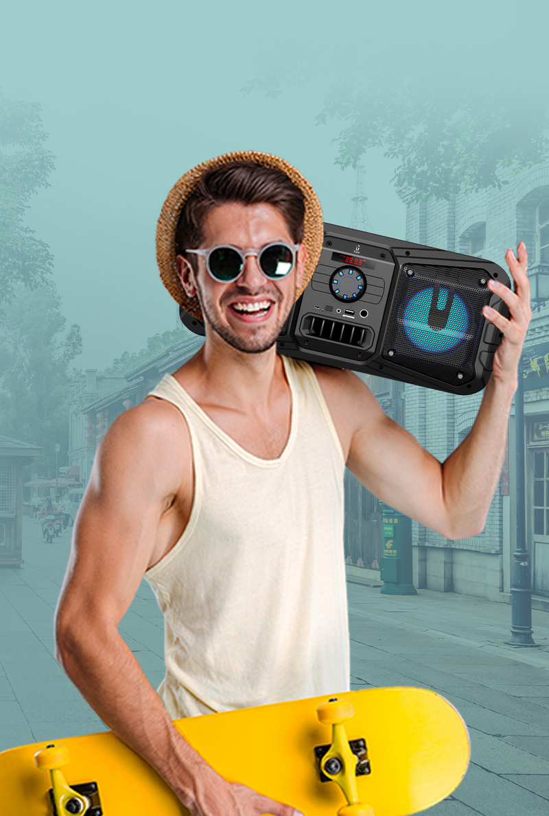 Person training with iGear audio gear